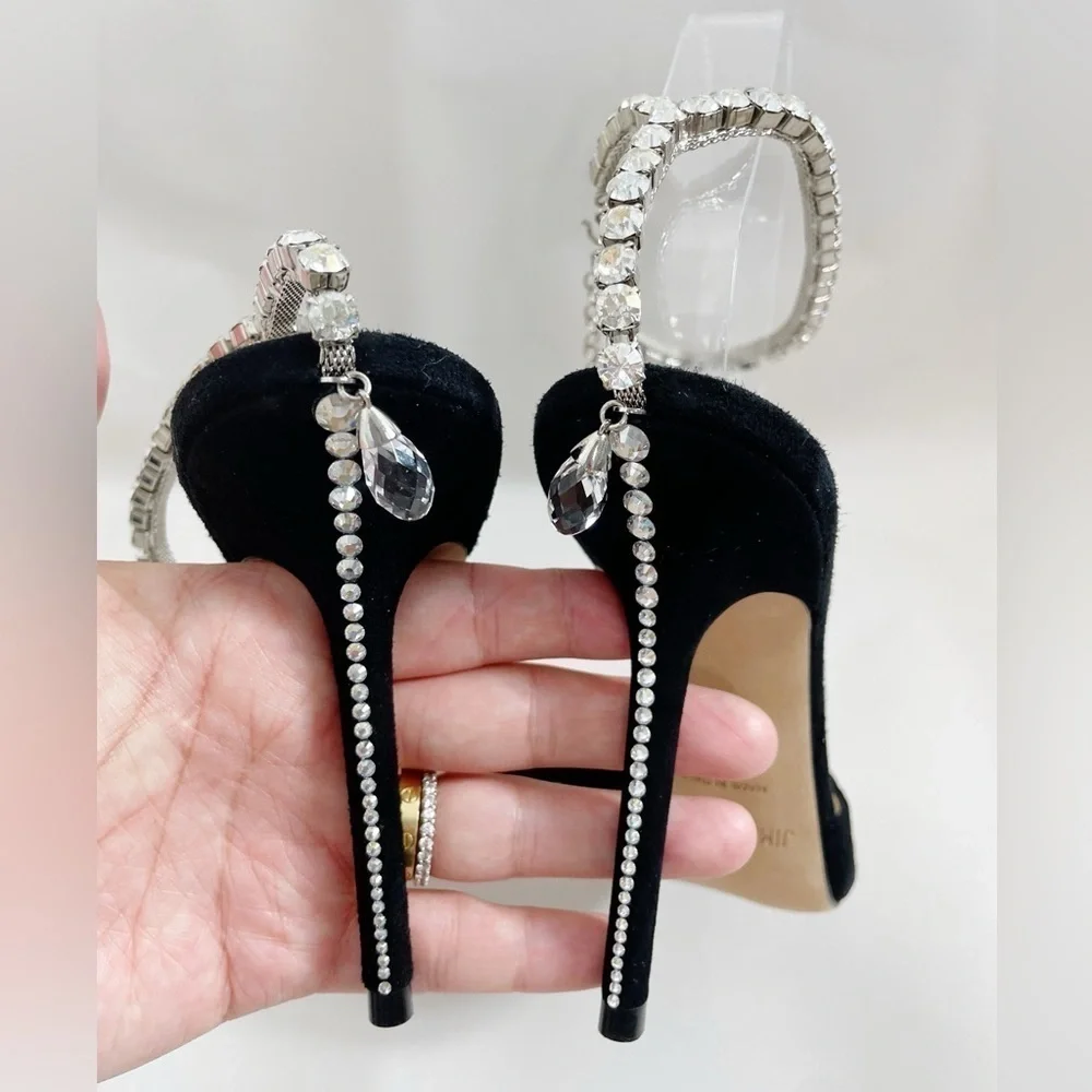 Jimmy Choo Saeda Suede Crystal Pump